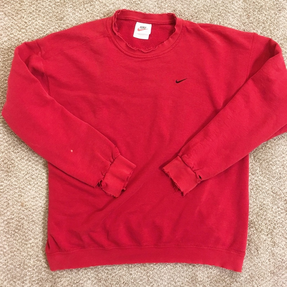 THRASHED VTG Nike white tag made in USA crew sz L
